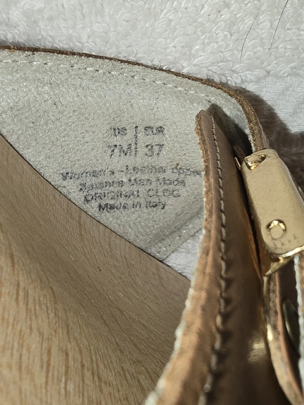 Dr. Scholl’s Original VTG Pescura Tan Wood Slide Sandals Made In Italy Size 7
